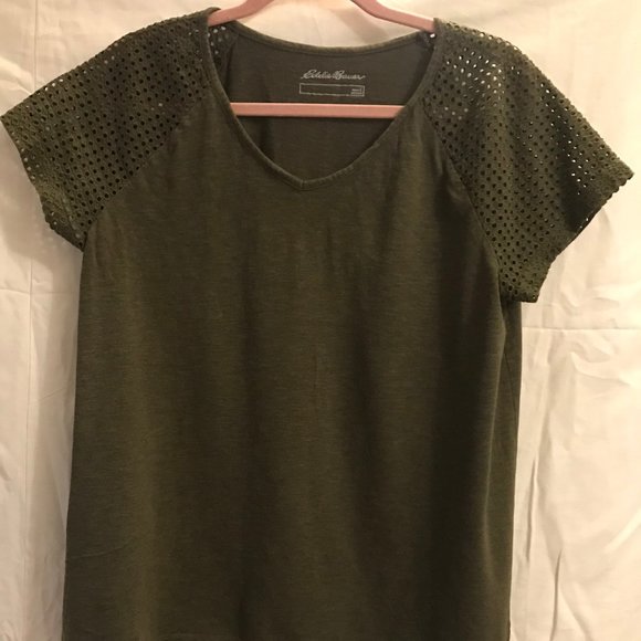 Eddie Bauer Olive Green Top; Size Large - Picture 1 of 2